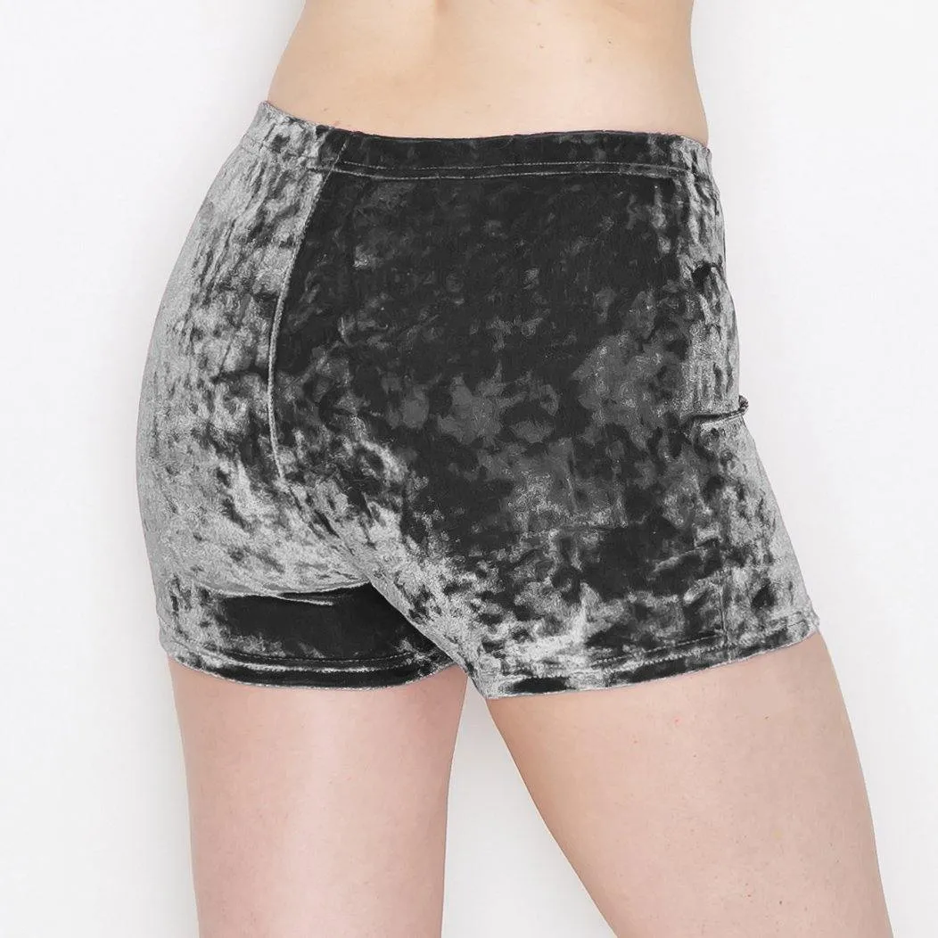 ALWAYS Women’s Crushed Velvet Shorts – Buttery Soft Comfortable Sexy Boy Short Pants