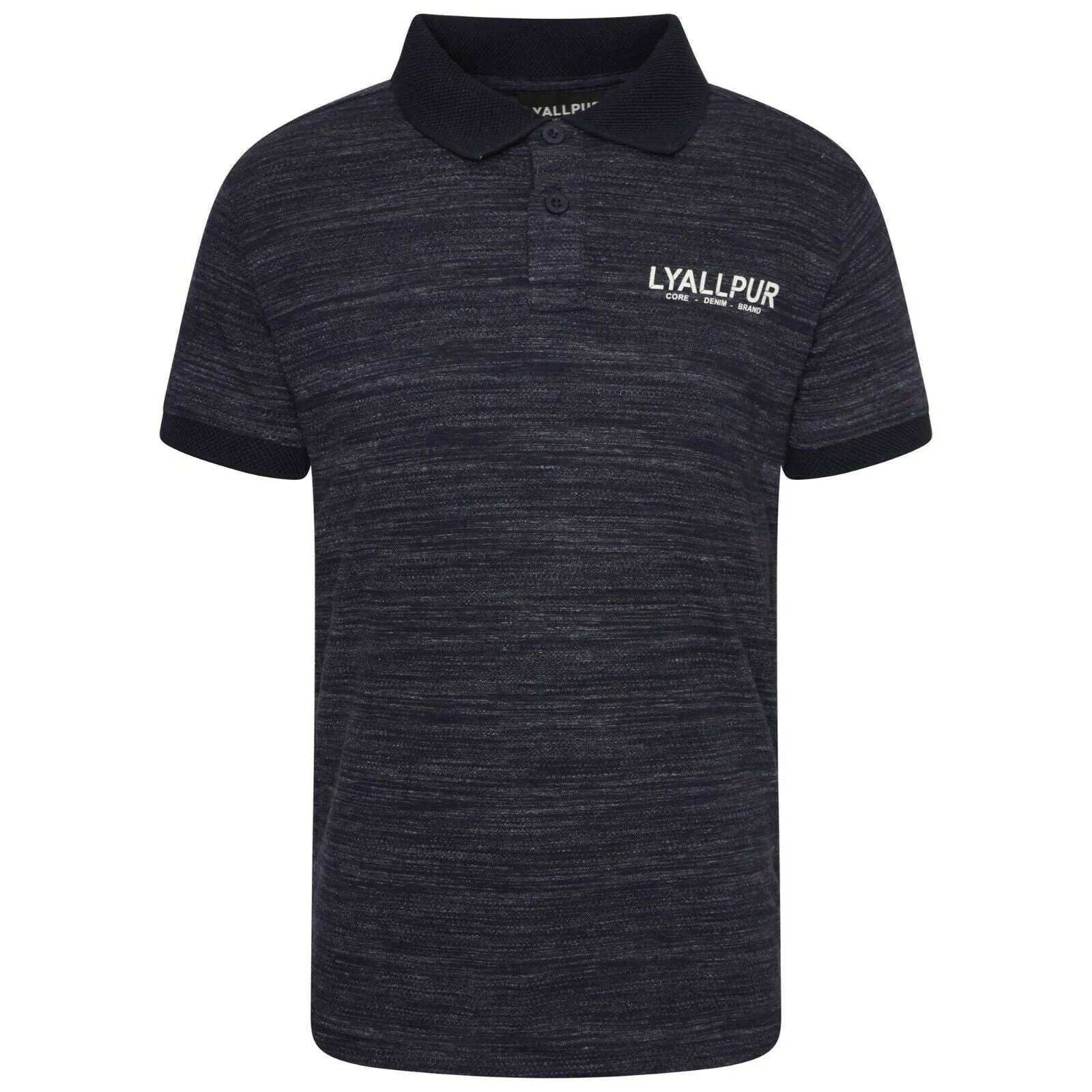 Kids Boys Cotton Rich Popcorn Injection Fabric Polo T Shirt Top -Iris Navy