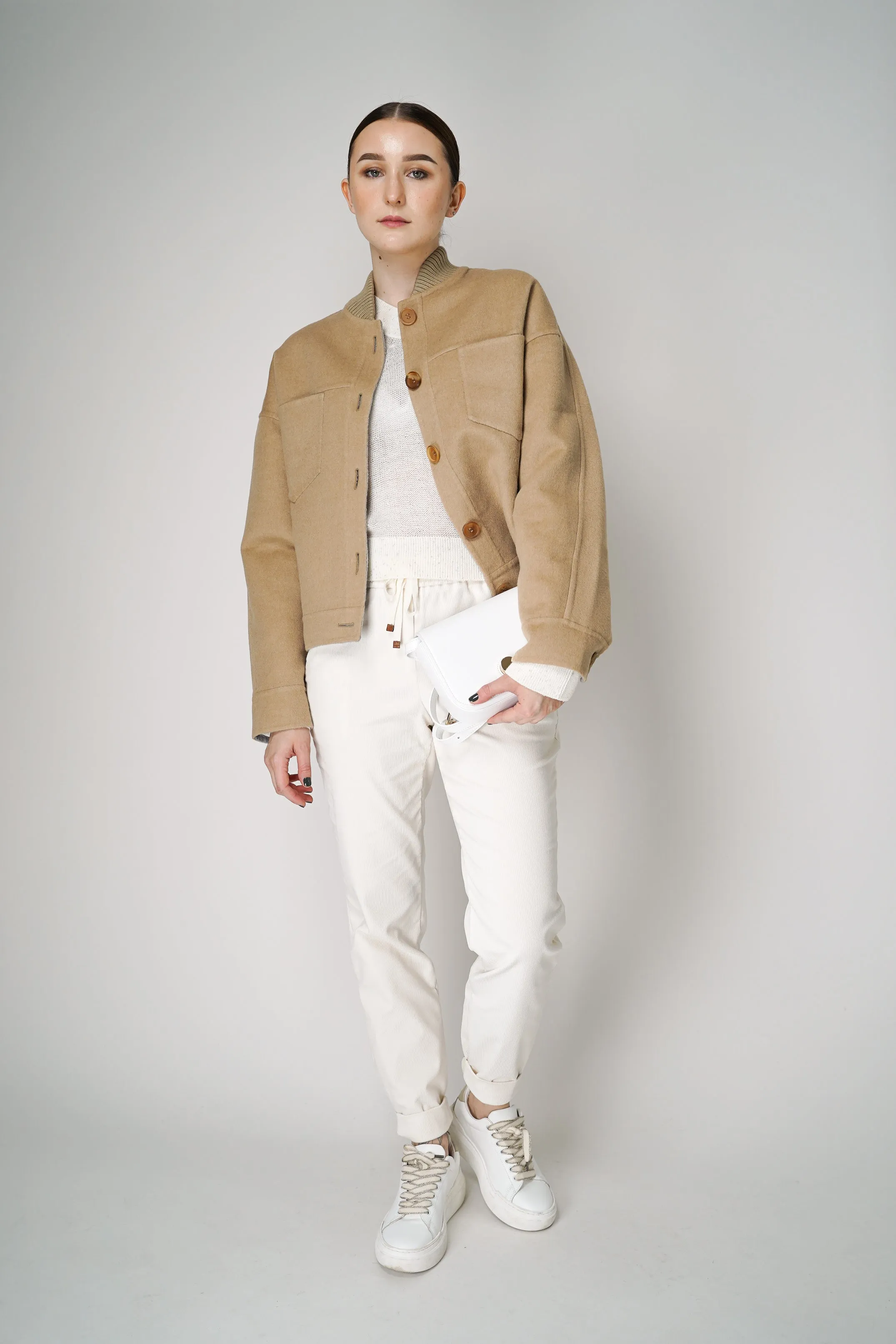 Lorena Antoniazzi Sequined Knitted Pullover in Off-White