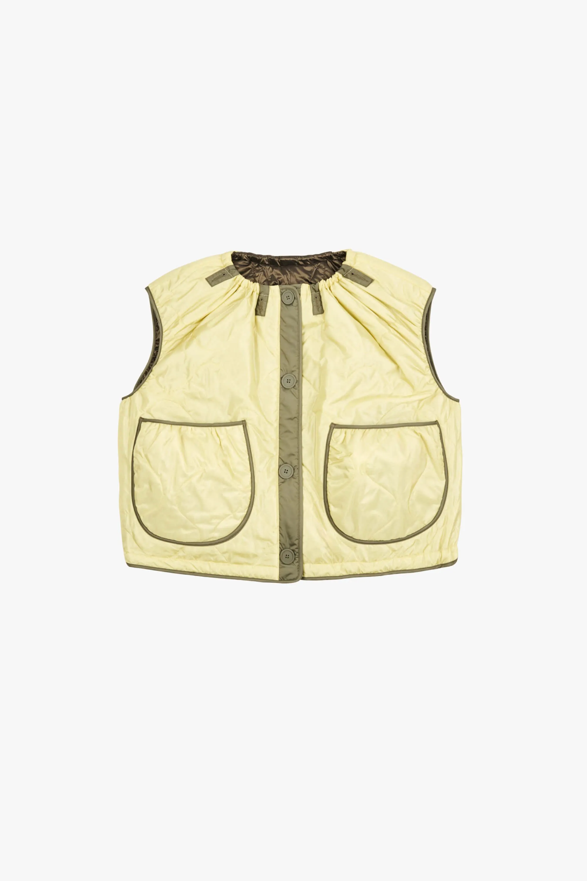 Parachute Quilt Vest - Peat / Pale Yellow