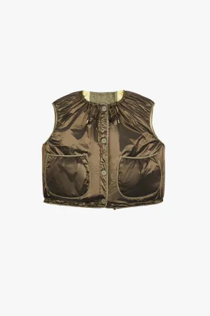 Parachute Quilt Vest - Peat / Pale Yellow
