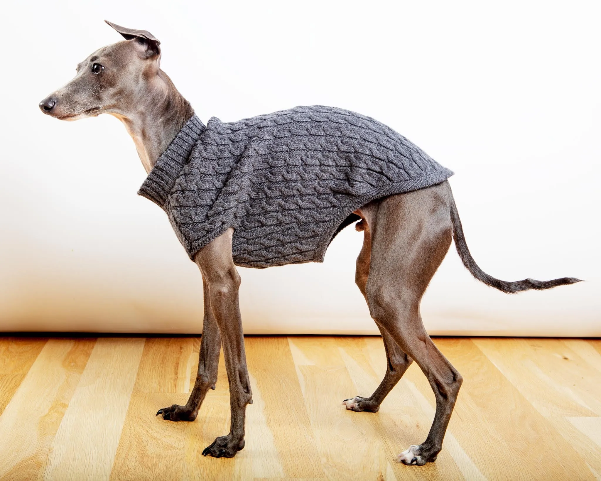 The Uptown Cable Knit Sweater in City Slush Grey Merino Wool (Made in NYC) (FINAL SALE)