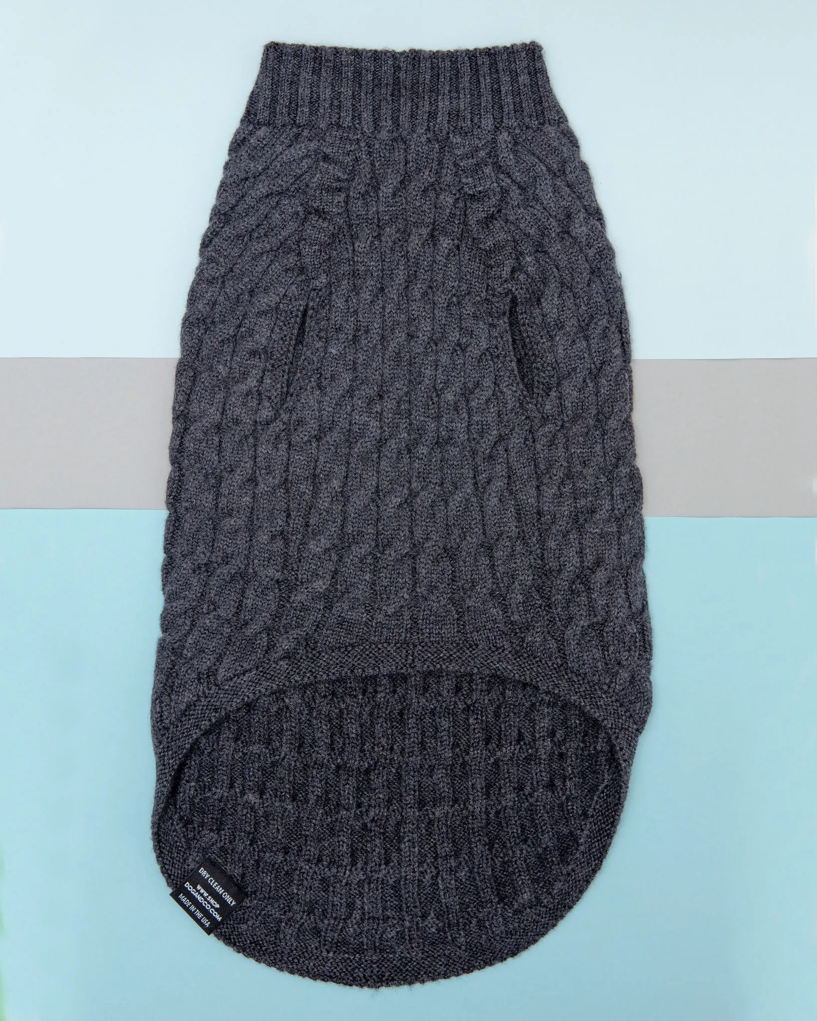 The Uptown Cable Knit Sweater in City Slush Grey Merino Wool (Made in NYC) (FINAL SALE)