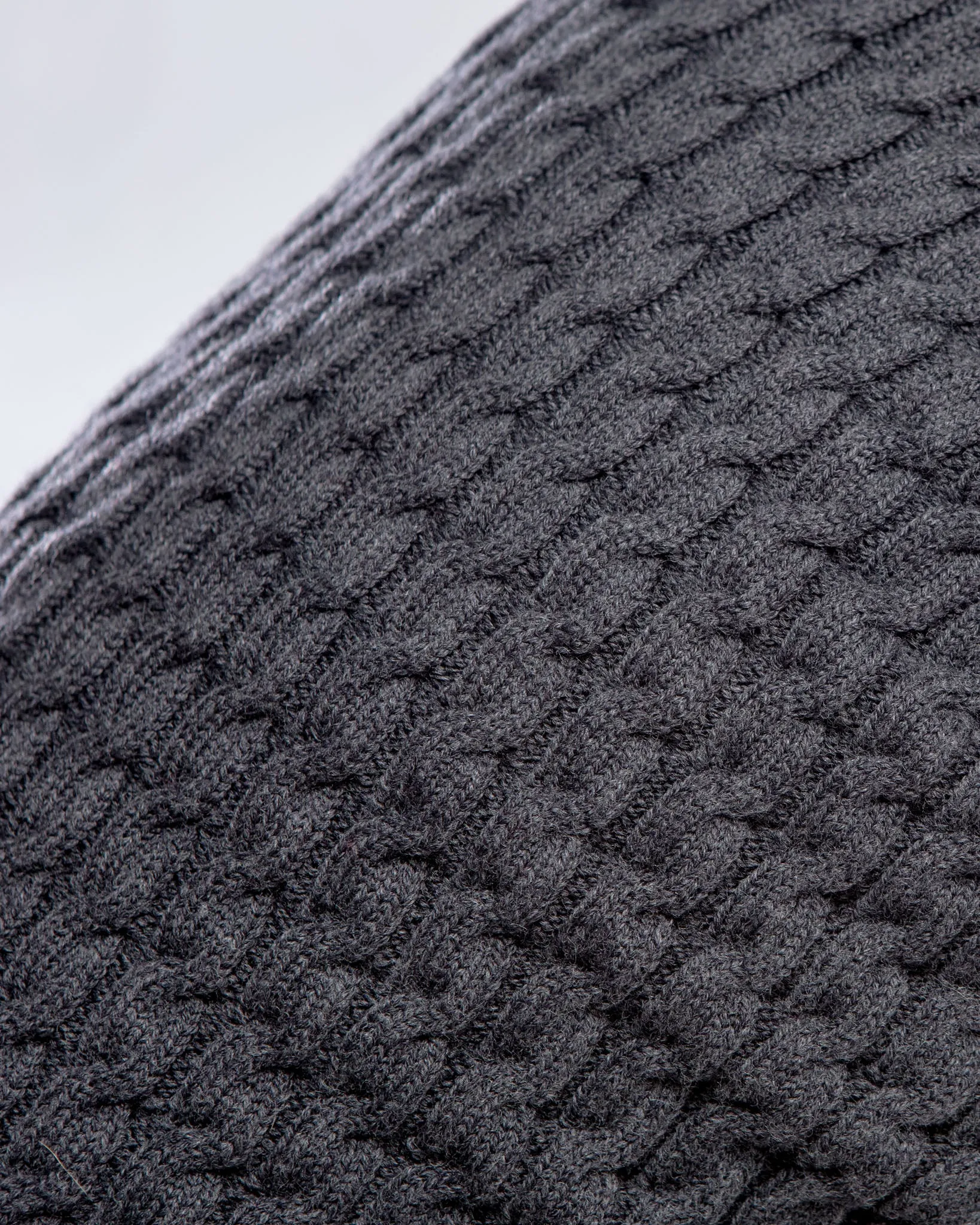 The Uptown Cable Knit Sweater in City Slush Grey Merino Wool (Made in NYC) (FINAL SALE)