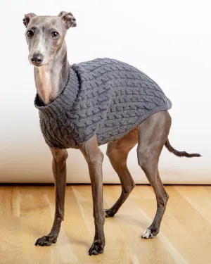 The Uptown Cable Knit Sweater in City Slush Grey Merino Wool (Made in NYC) (FINAL SALE)