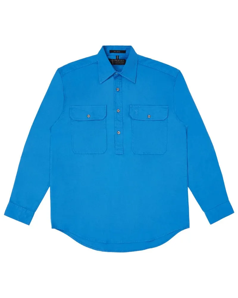Tradies Closed Front Cotton Twill LS Shirt Value Pack - Light Blue